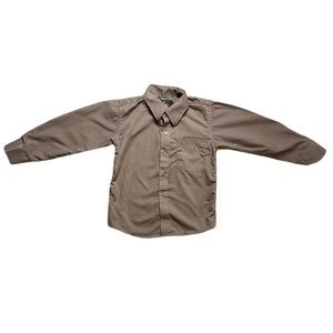Boys Size 5 Brown Formal Long Sleeve Button Down Shirt